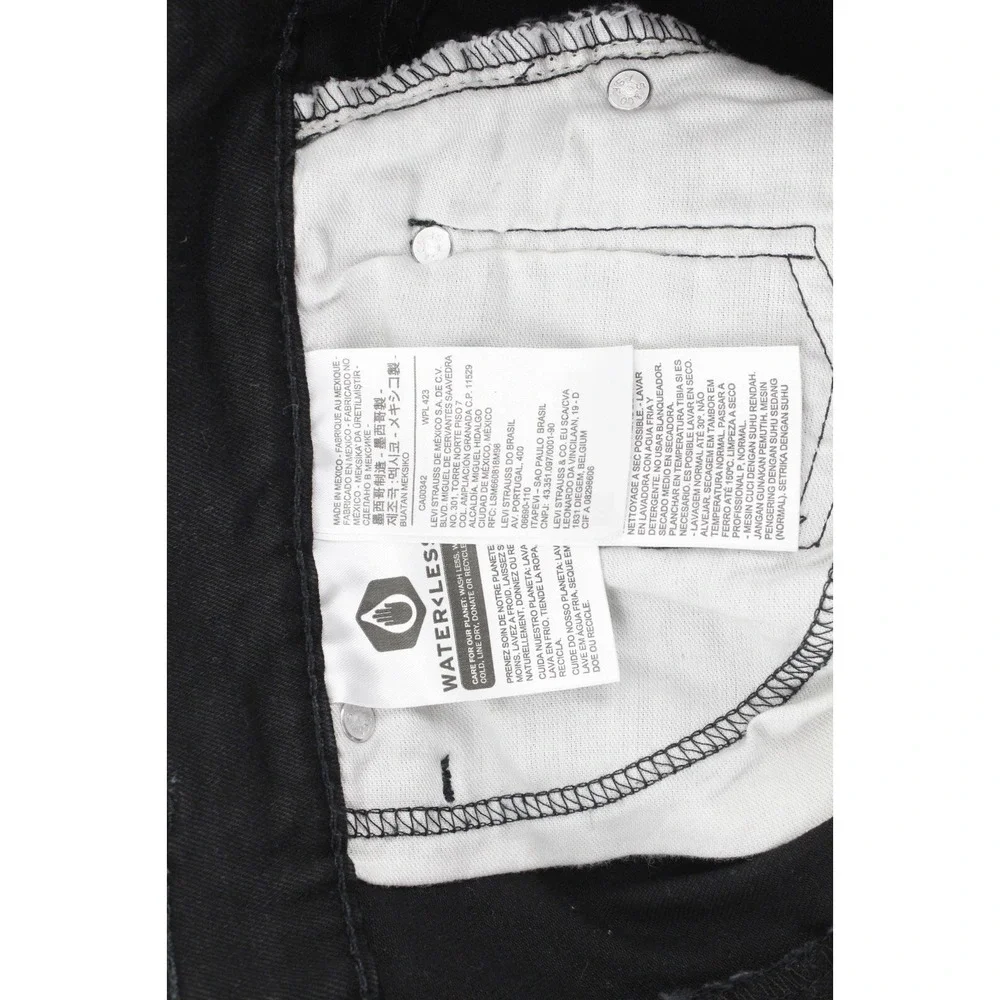 Levi's 502 Jeans 32x30 (Tag 32x32) Regular Taper Black Dark Wash - Picture 6 of 13